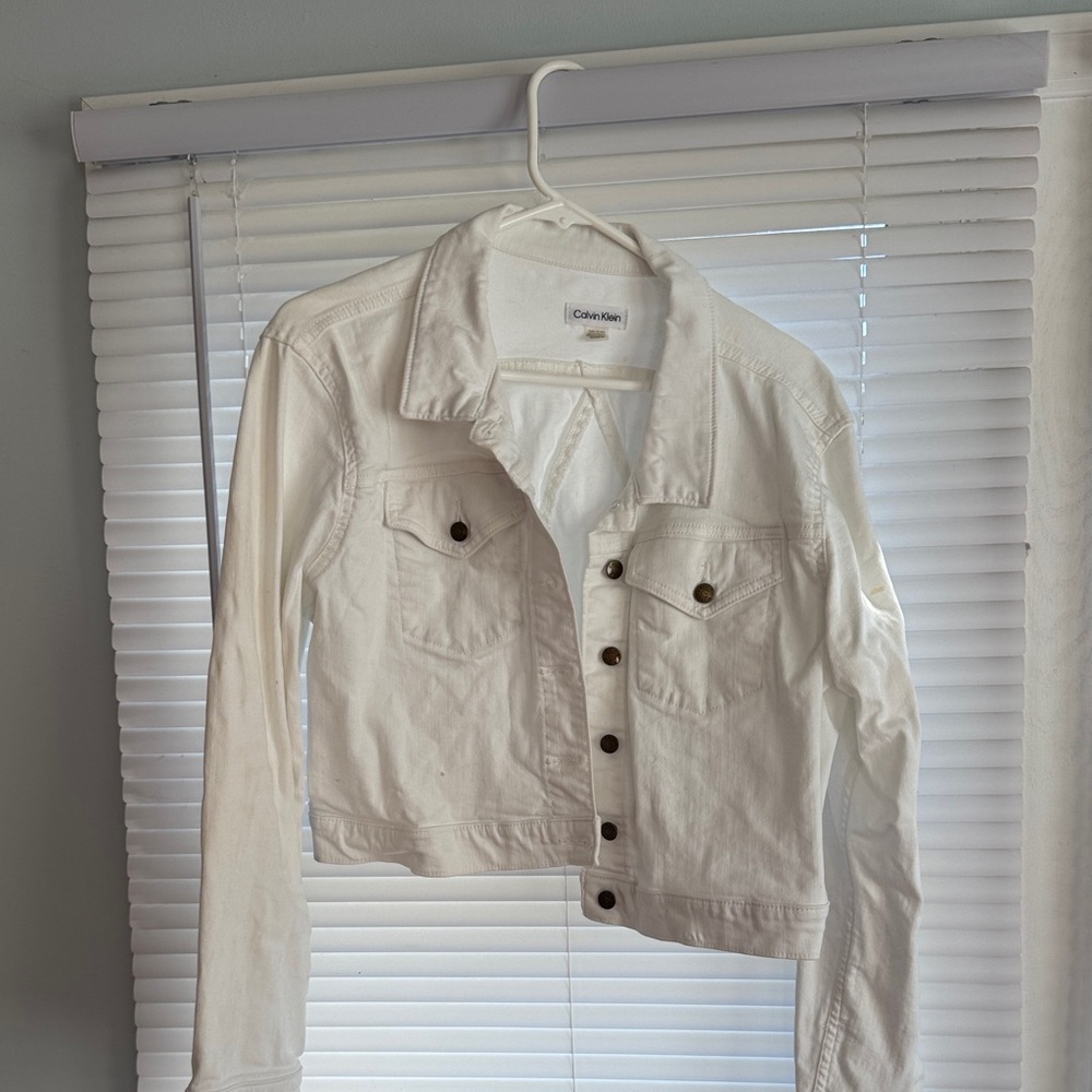 Calvin Klein Women's white Jean Jacket